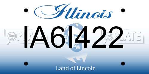 IA6I422 Illinois License Plate