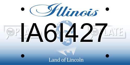 IA6I427 Illinois License Plate
