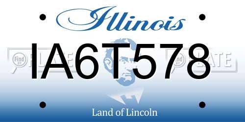 IA6T578 Illinois License Plate