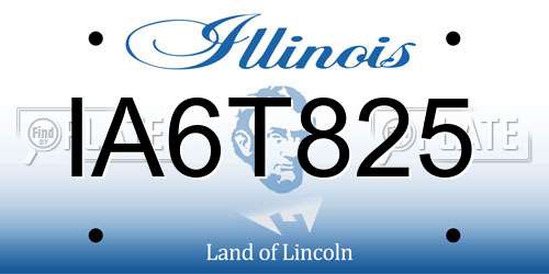 IA6T825 Illinois License Plate
