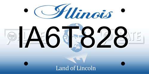 IA6T828 Illinois License Plate