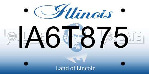 IA6T875 Illinois License Plate