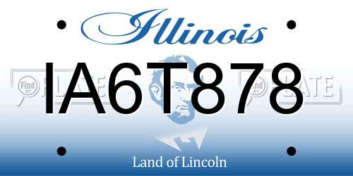 IA6T878 Illinois License Plate