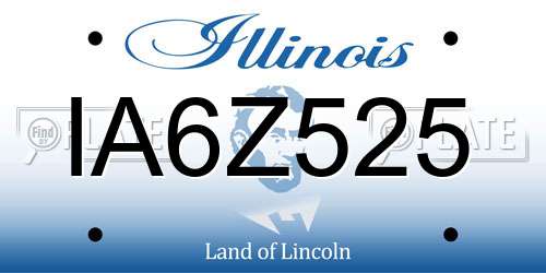 IA6Z525 Illinois License Plate
