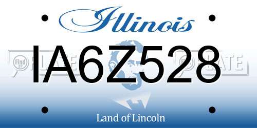 IA6Z528 Illinois License Plate