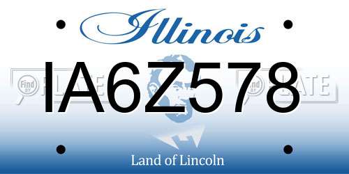 IA6Z578 Illinois License Plate