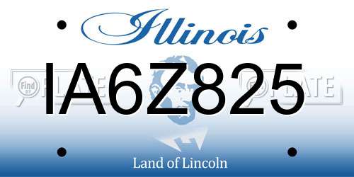 IA6Z825 Illinois License Plate