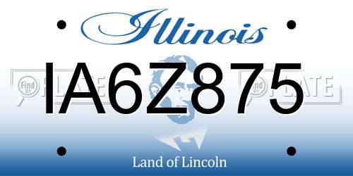 IA6Z875 Illinois License Plate