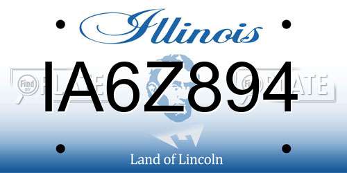 IA6Z894 Illinois License Plate