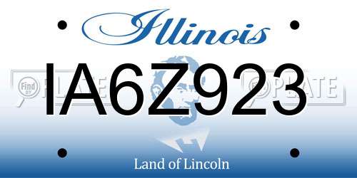 IA6Z923 Illinois License Plate