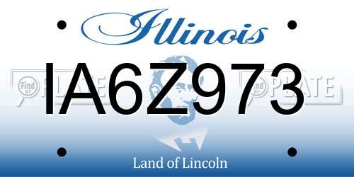 IA6Z973 Illinois License Plate