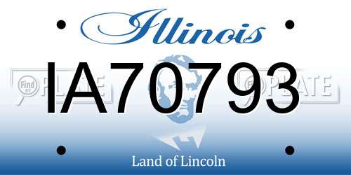 IA70793 Illinois License Plate