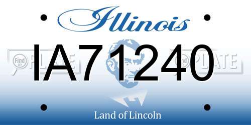 IA71240 Illinois License Plate