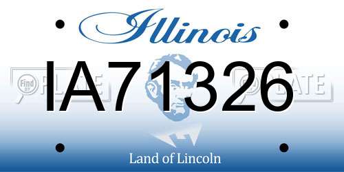 IA71326 Illinois License Plate
