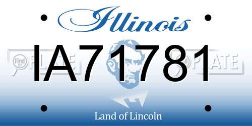 IA71781 Illinois License Plate