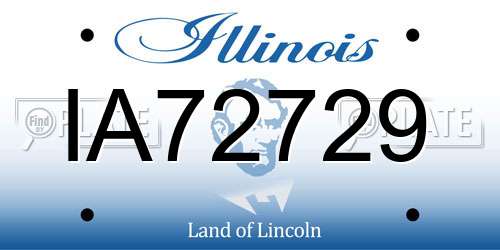 IA72729 Illinois License Plate
