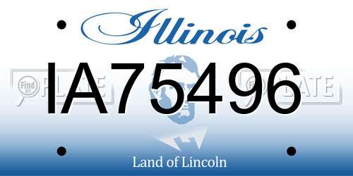 IA75496 Illinois License Plate