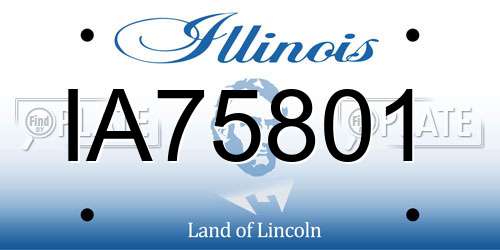 IA75801 Illinois License Plate