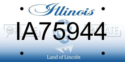 IA75944 Illinois License Plate