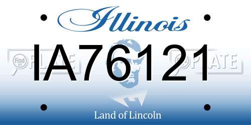 IA76121 Illinois License Plate