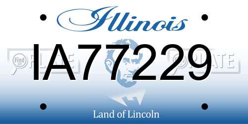 IA77229 Illinois License Plate