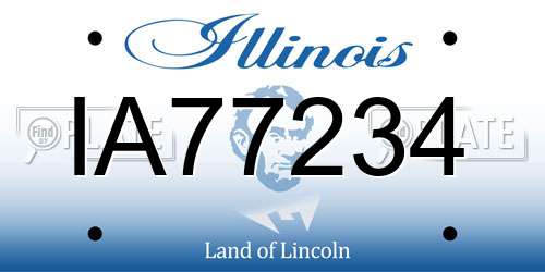 IA77234 Illinois License Plate