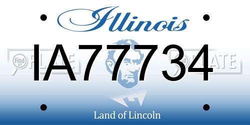 IA77734 Illinois License Plate