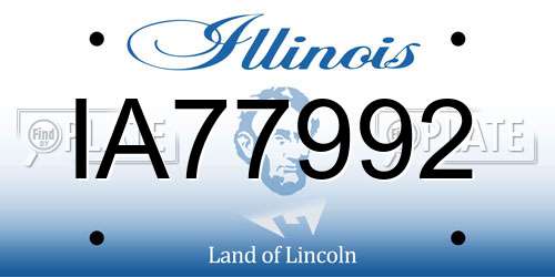 IA77992 Illinois License Plate
