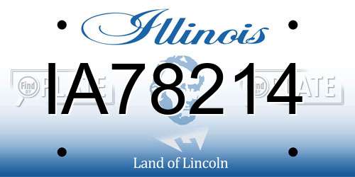 IA78214 Illinois License Plate