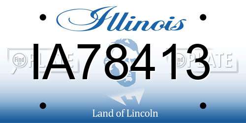 IA78413 Illinois License Plate