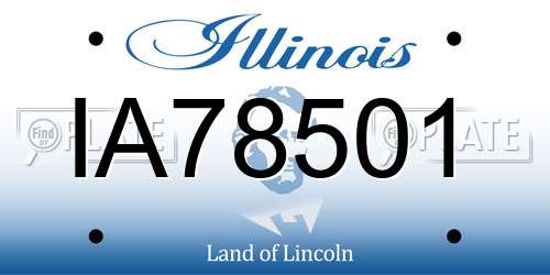 IA78501 Illinois License Plate