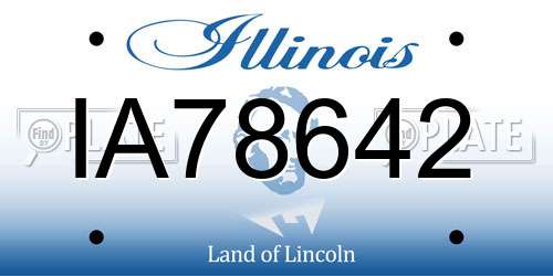 IA78642 Illinois License Plate