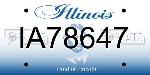 IA78647 Illinois License Plate