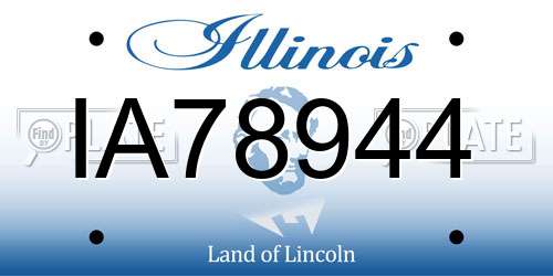 IA78944 Illinois License Plate