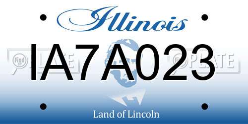 IA7A023 Illinois License Plate