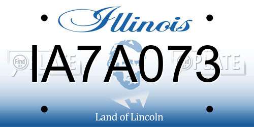 IA7A073 Illinois License Plate