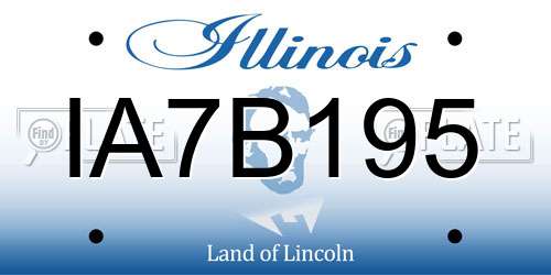 IA7B195 Illinois License Plate