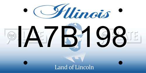 IA7B198 Illinois License Plate