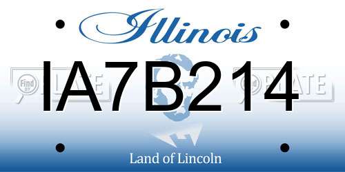 IA7B214 Illinois License Plate