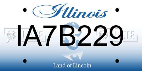 IA7B229 Illinois License Plate