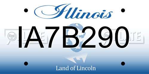 IA7B290 Illinois License Plate