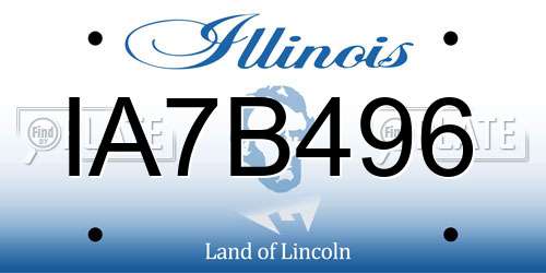 IA7B496 Illinois License Plate