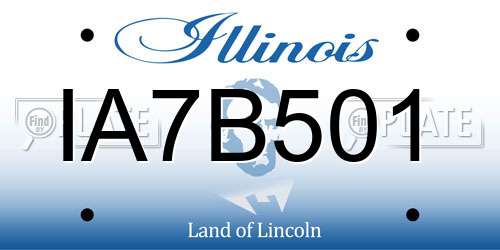 IA7B501 Illinois License Plate
