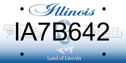 IA7B642 Illinois License Plate
