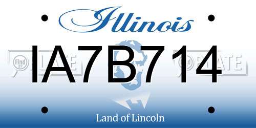 IA7B714 Illinois License Plate