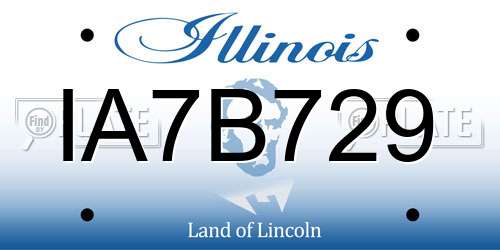 IA7B729 Illinois License Plate