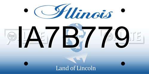 IA7B779 Illinois License Plate