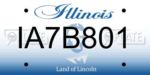 IA7B801 Illinois License Plate