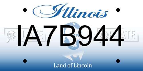 IA7B944 Illinois License Plate