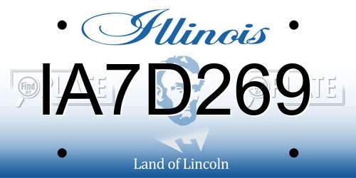 IA7D269 Illinois License Plate